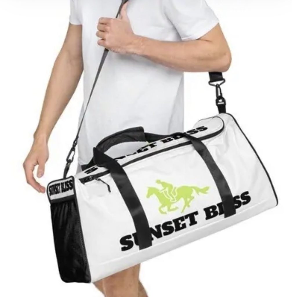 SUNSET BLISS RIDER Duffle Bag, Neon Green Rider