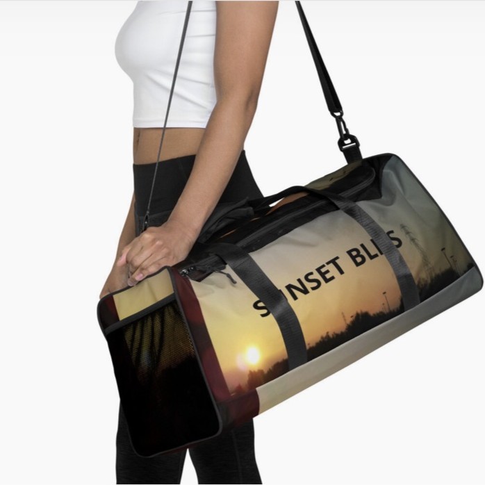 SUNSET BLISS RIDER Duffle Bag, Neon Equestrian Logo